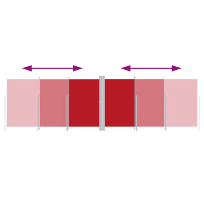 vidaXL Retractable Side Awning Red 220x600 cm