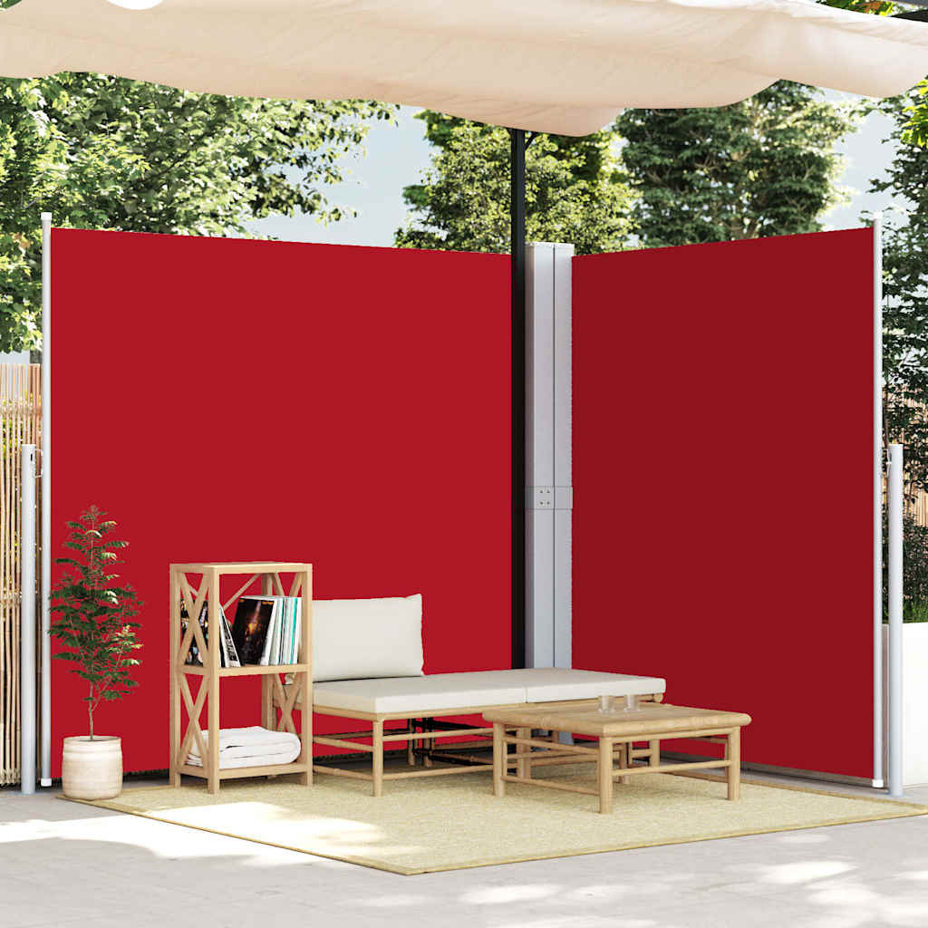 318017 vidaXL Retractable Side Awning Red 220x600 cm