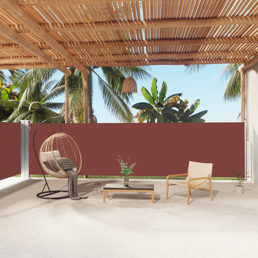 vidaXL Retractable Side Awning Brown 160x1000 cm