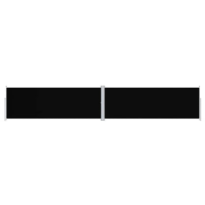 vidaXL Side Awning | Black | 100% Polyester with PU coating | Large