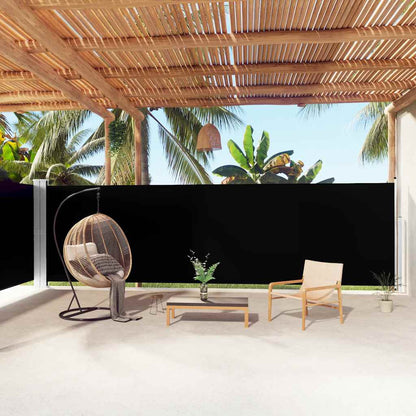 vidaXL Retractable Side Awning Black 180x1000 cm