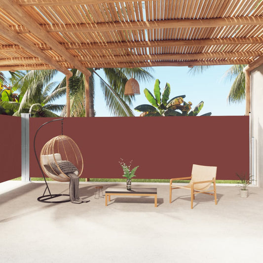 vidaXL Retractable Side Awning Brown 180x1000 cm