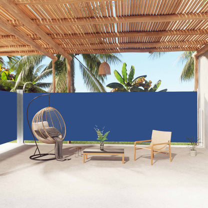 vidaXL Retractable Side Awning Blue 180x1000 cm
