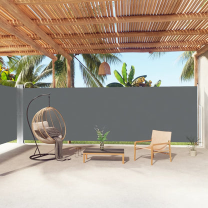 vidaXL Retractable Side Awning Anthracite 200x1000 cm