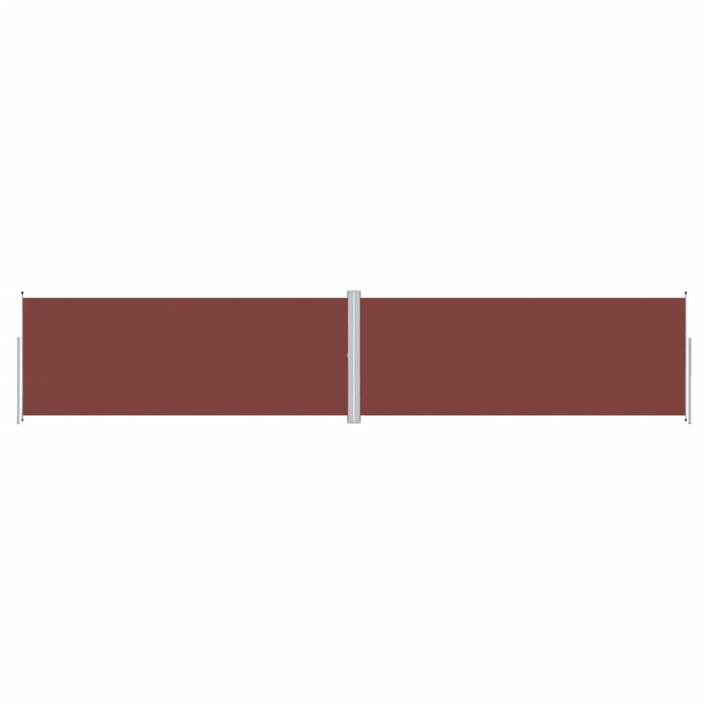 vidaXL Retractable Side Awning Brown 200x1000 cm