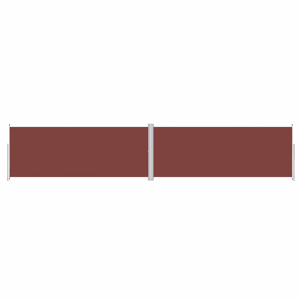 318045 vidaXL Retractable Side Awning Brown 200x1000 cm