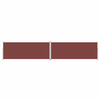 318045 vidaXL Retractable Side Awning Brown 200x1000 cm