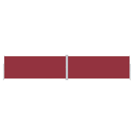 318047 vidaXL Retractable Side Awning Red 200x1000 cm