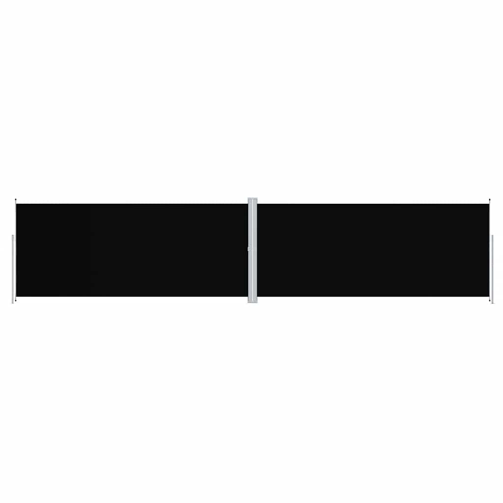 vidaXL Retractable Side Awning Black 220x1000 cm
