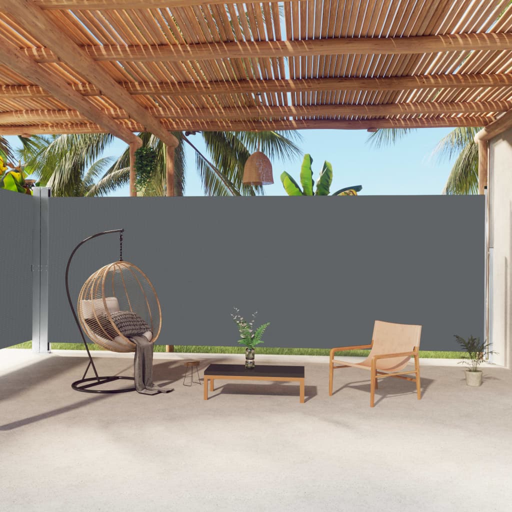 vidaXL Retractable Side Awning Anthracite 220x1000 cm