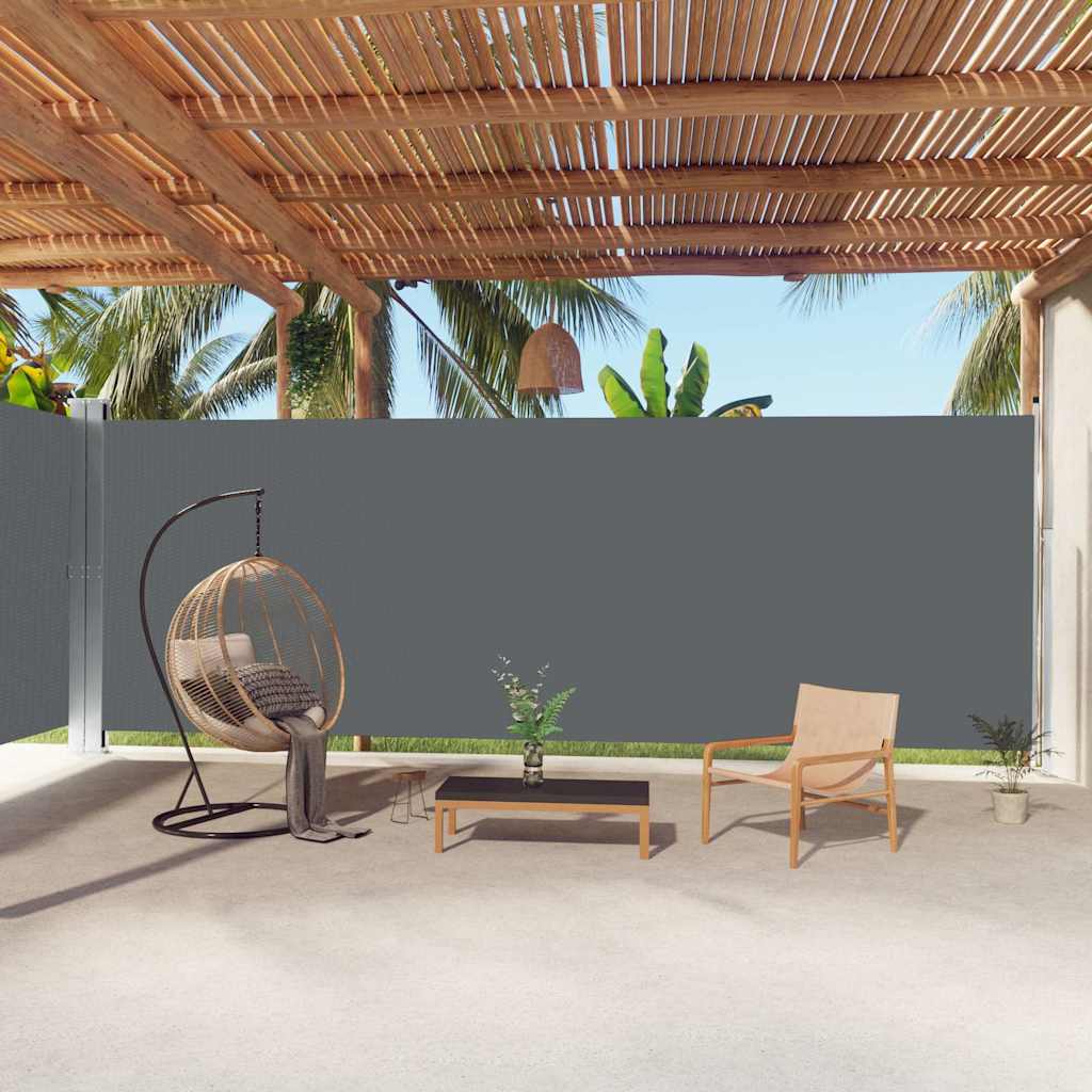 318050 vidaXL Retractable Side Awning Anthracite 220x1000 cm