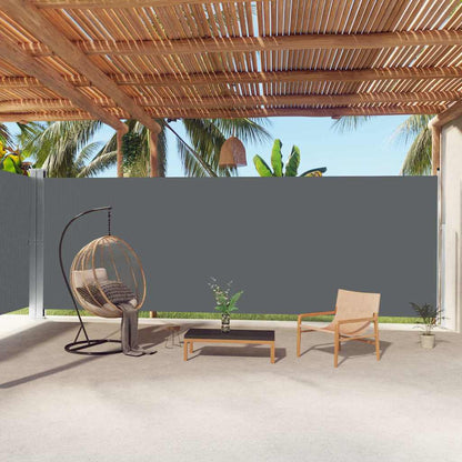 318050 vidaXL Retractable Side Awning Anthracite 220x1000 cm