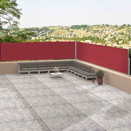 318059 vidaXL Retractable Side Awning Red 117x1200 cm
