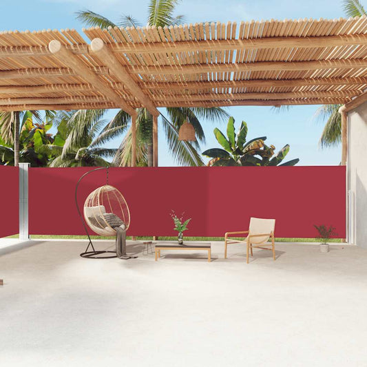 318077 vidaXL Retractable Side Awning Red 180x1200 cm