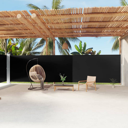 vidaXL Side Awning | Black | Polyester with PU coating, steel, aluminium