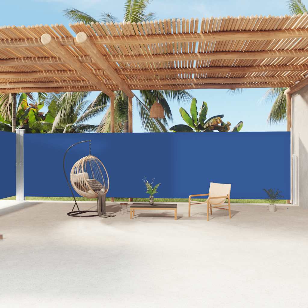 vidaXL Retractable Side Awning Blue 200x1200 cm