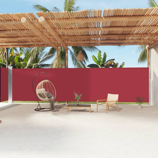 vidaXL Retractable Side Awning Red 200x1200 cm