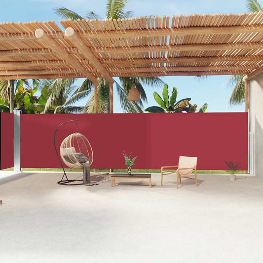 318083 vidaXL Retractable Side Awning Red 200x1200 cm