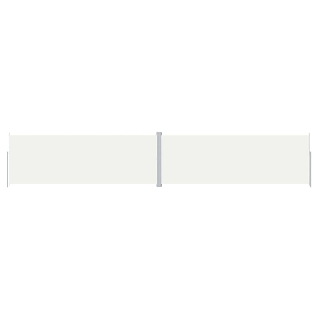 vidaXL Retractable Side Awning Cream 220x1200 cm