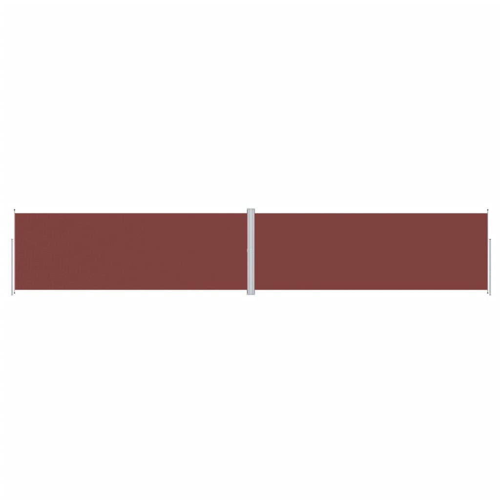 vidaXL Retractable Side Awning Brown 220x1200 cm