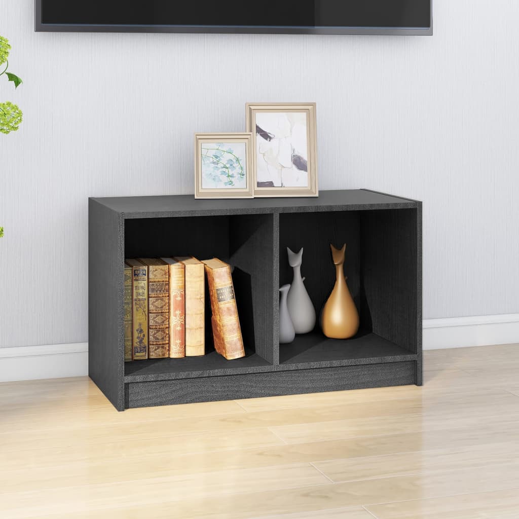 vidaXL TV Cabinet Grey 70x33x42 cm Solid Pinewood