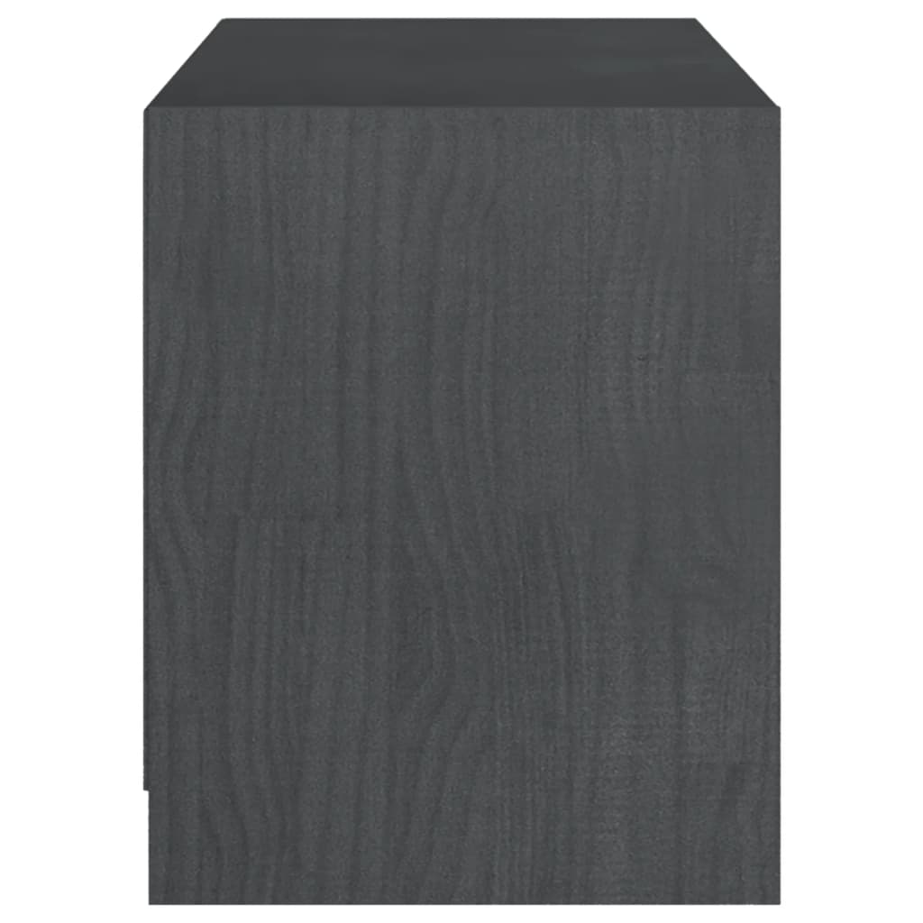 vidaXL TV Cabinet Grey 104x33x41 cm Solid Pinewood