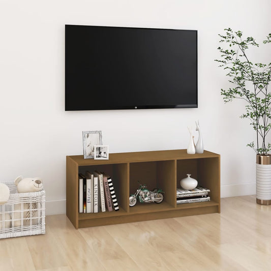 809963 vidaXL TV Cabinet Honey Brown 104x33x41 cm Solid Wood Pine