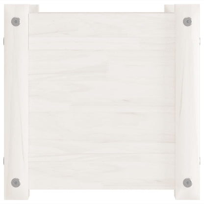 vidaXL Garden Planter White 31x31x31 cm Solid Pinewood