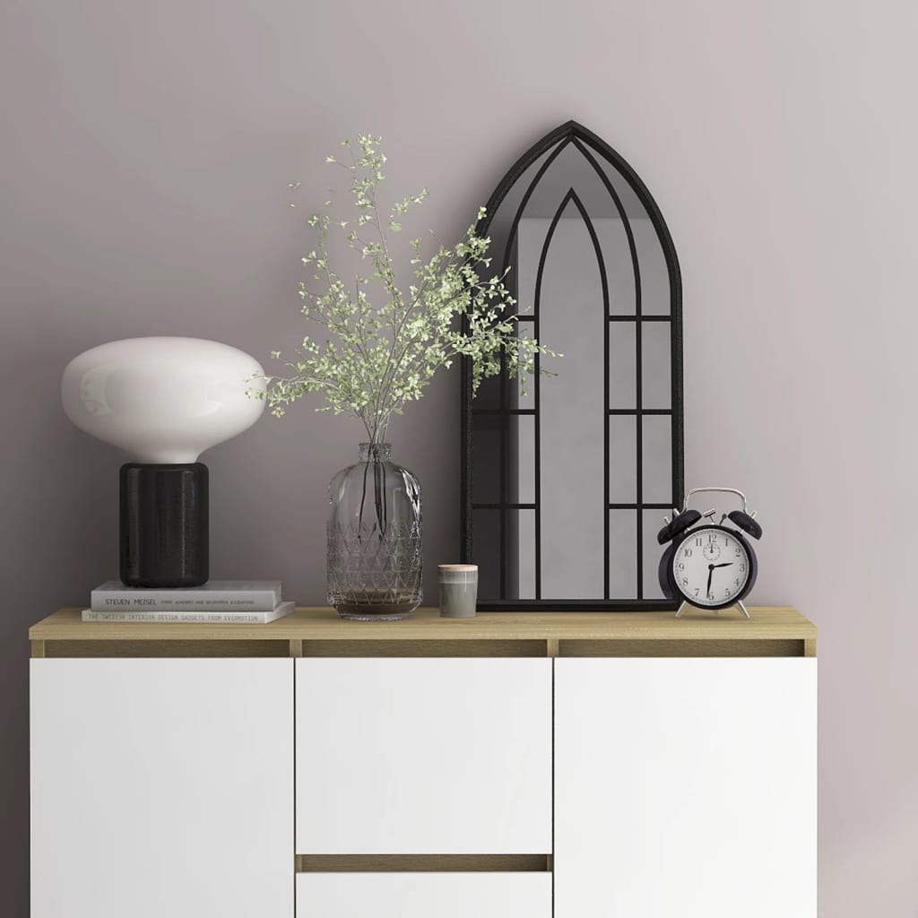 vidaXL Mirror Black 70x30 cm Iron for Indoor Use