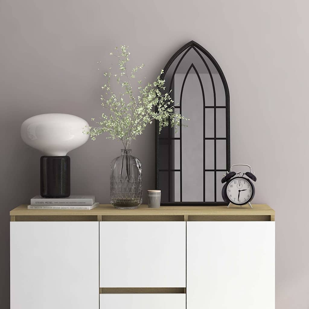 vidaXL Mirror Black 70x30 cm Iron for Indoor Use