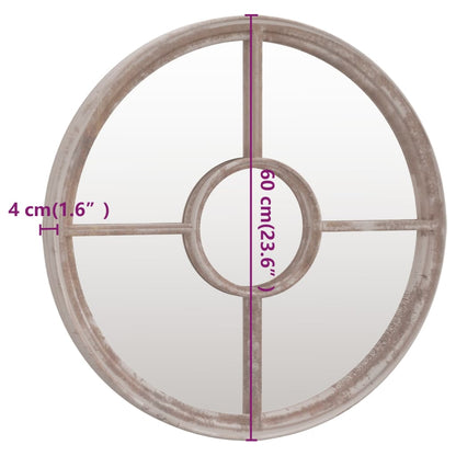 vidaXL Mirror Sand 60x4 cm Iron Round for Indoor Use