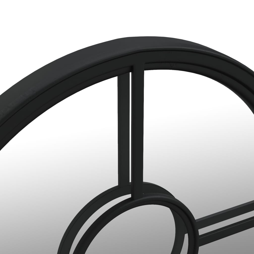 vidaXL Mirror Black 60x4 cm Iron Round for Indoor Use