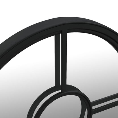 vidaXL Mirror Black 60x4 cm Iron Round for Indoor Use