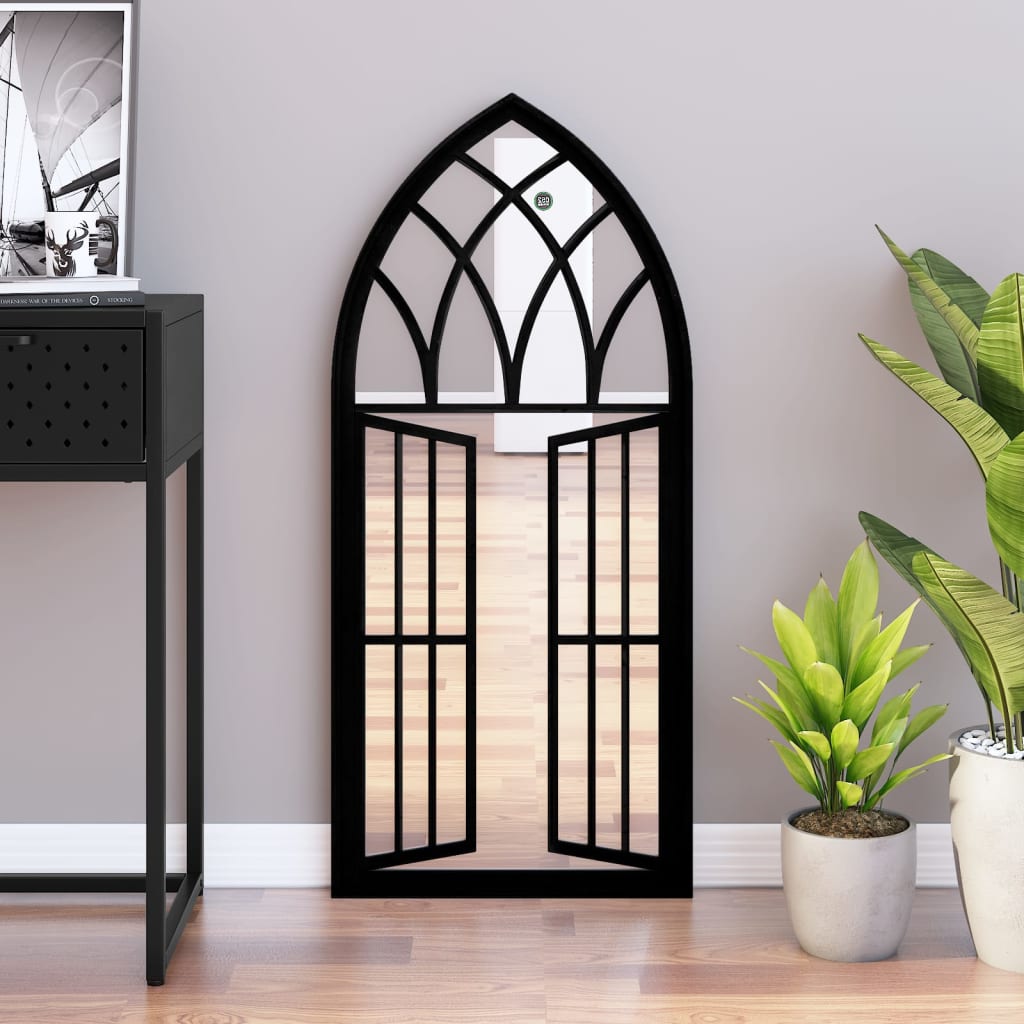 vidaXL Mirror Black 100x45 cm Iron for Indoor Use