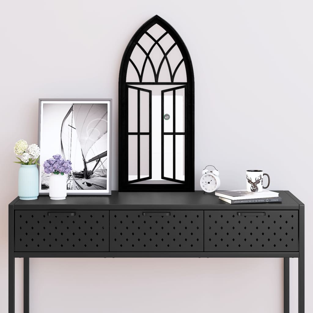 vidaXL Mirror Black 70x30 cm Iron for Indoor Use