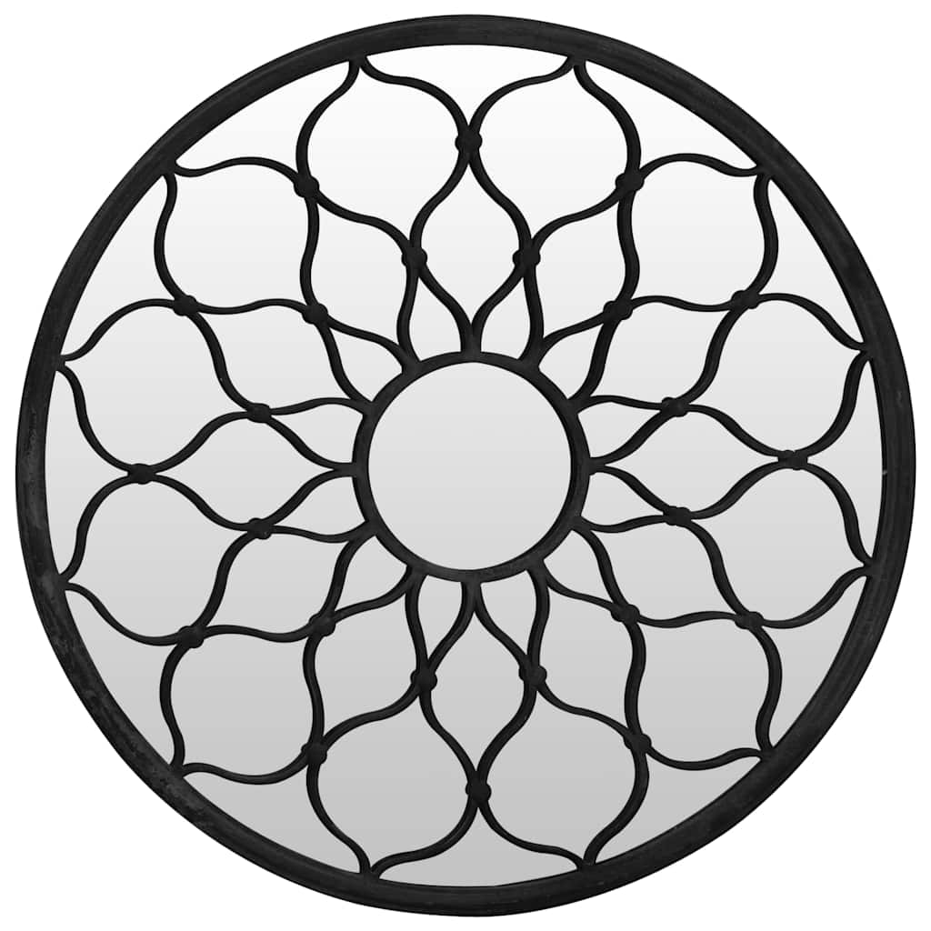 vidaXL Mirror Black 40x3 cm Iron Round for Indoor Use