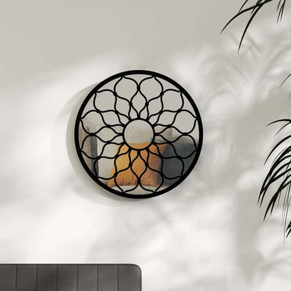 vidaXL Mirror Black 40x3 cm Iron Round for Indoor Use