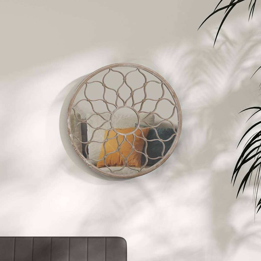 vidaXL Mirror Sand 60x3 cm Iron Round for Indoor Use