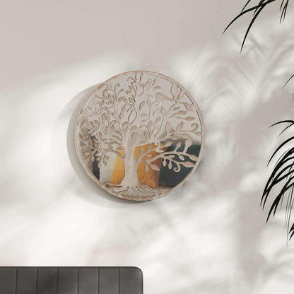 vidaXL Mirror Sand 40x2,5 cm Iron Round for Indoor Use