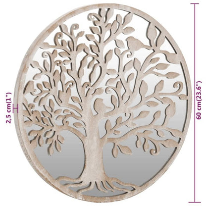 vidaXL Mirror Sand 60x2.5 cm Iron Round for Indoor Use