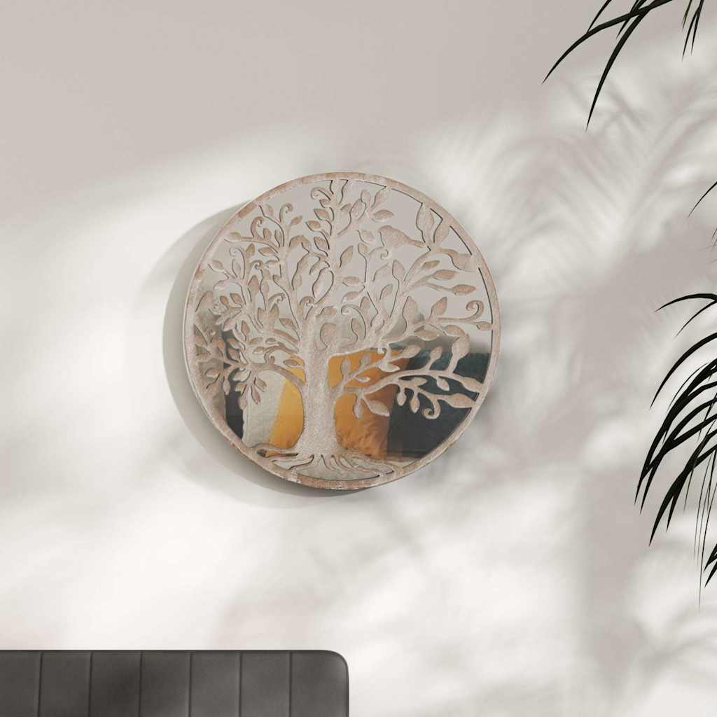 vidaXL Mirror Sand 60x2,5 cm Iron Round for Indoor Use