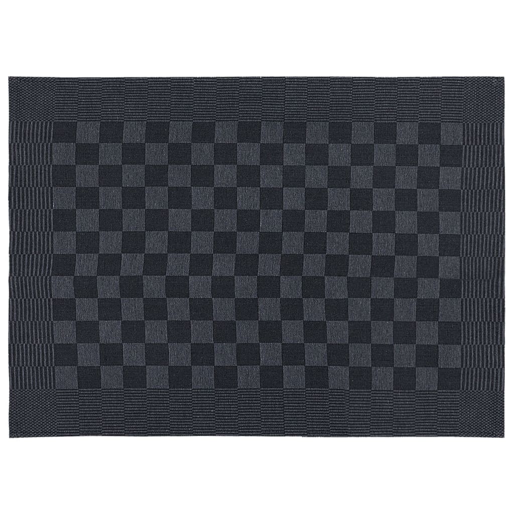 vidaXL 10 Piece Towel Set Black and Grey Cotton