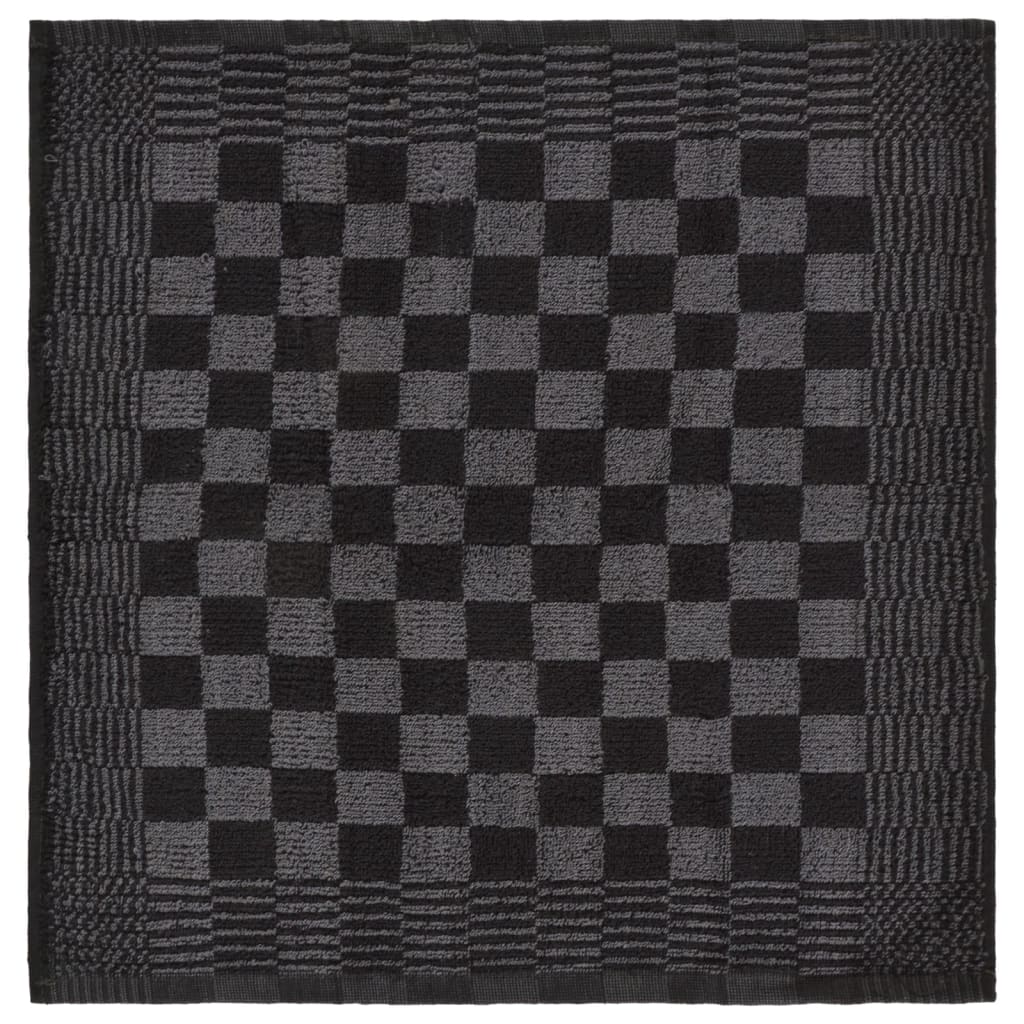 vidaXL 10 Piece Towel Set Black and Grey Cotton