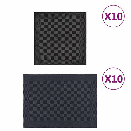 vidaXL 20 Piece Towel Set Black and Grey Cotton