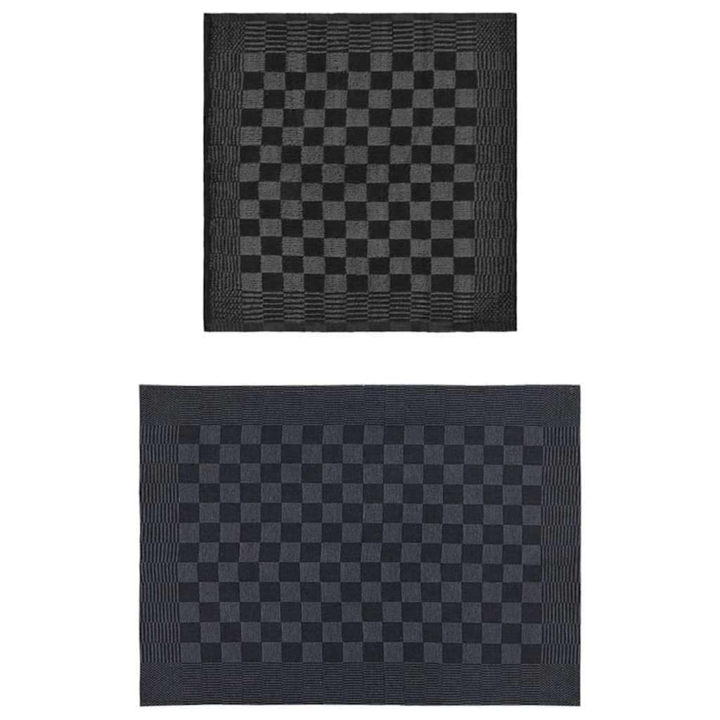vidaXL 20 Piece Towel Set Black and Grey Cotton