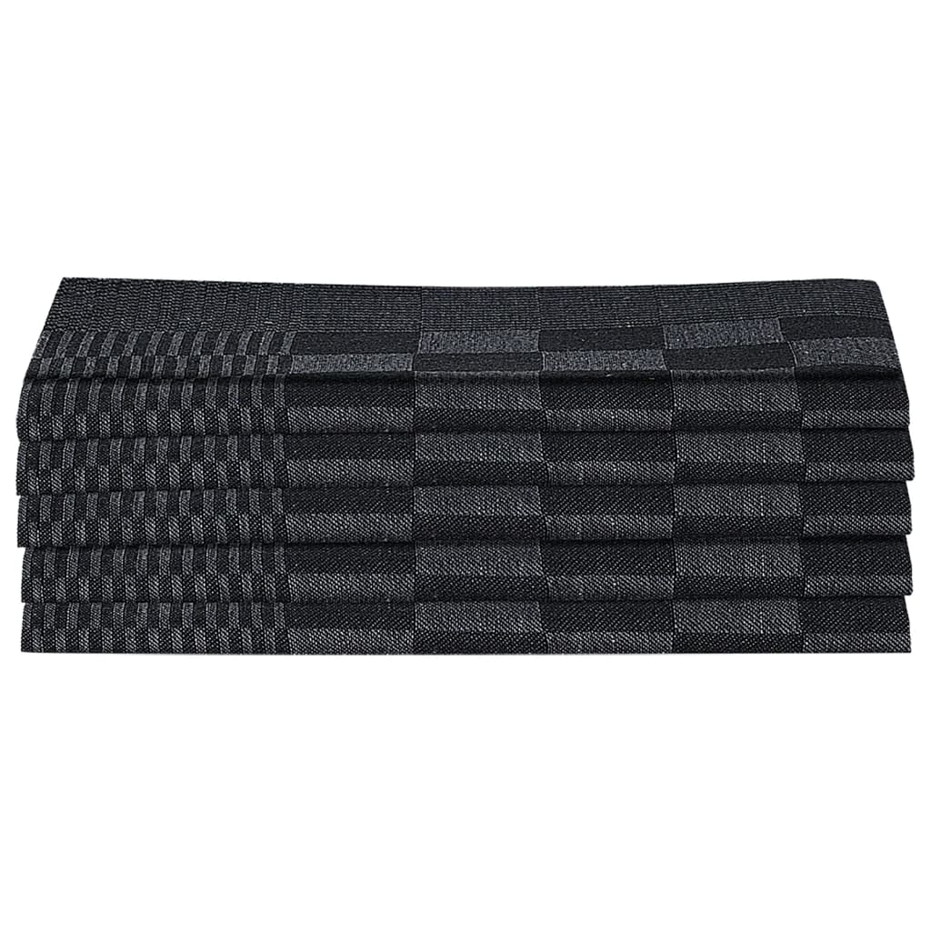 vidaXL 20 Piece Towel Set Black and Grey Cotton