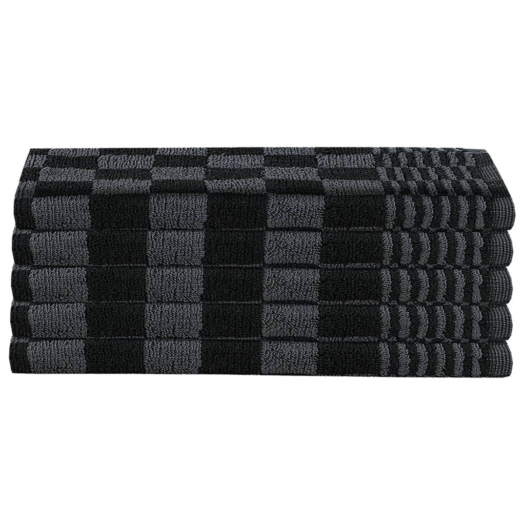 vidaXL 20 Piece Towel Set Black and Grey Cotton