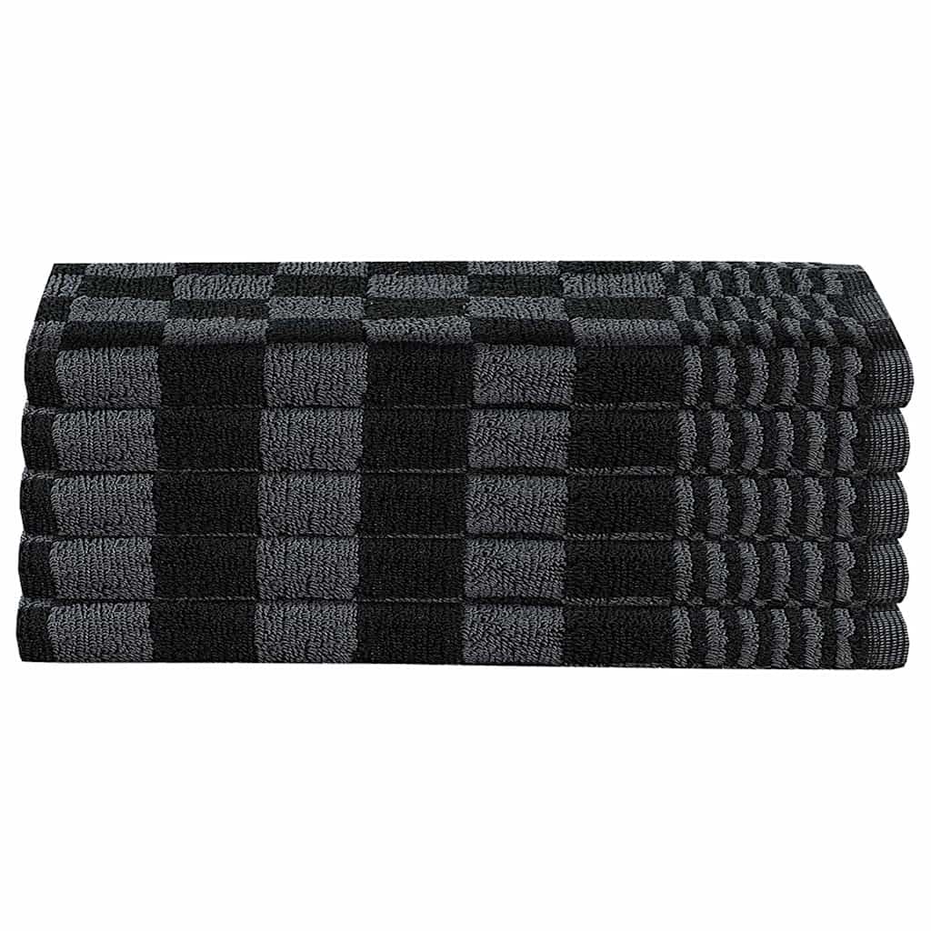vidaXL 20 Piece Towel Set Black and Grey Cotton