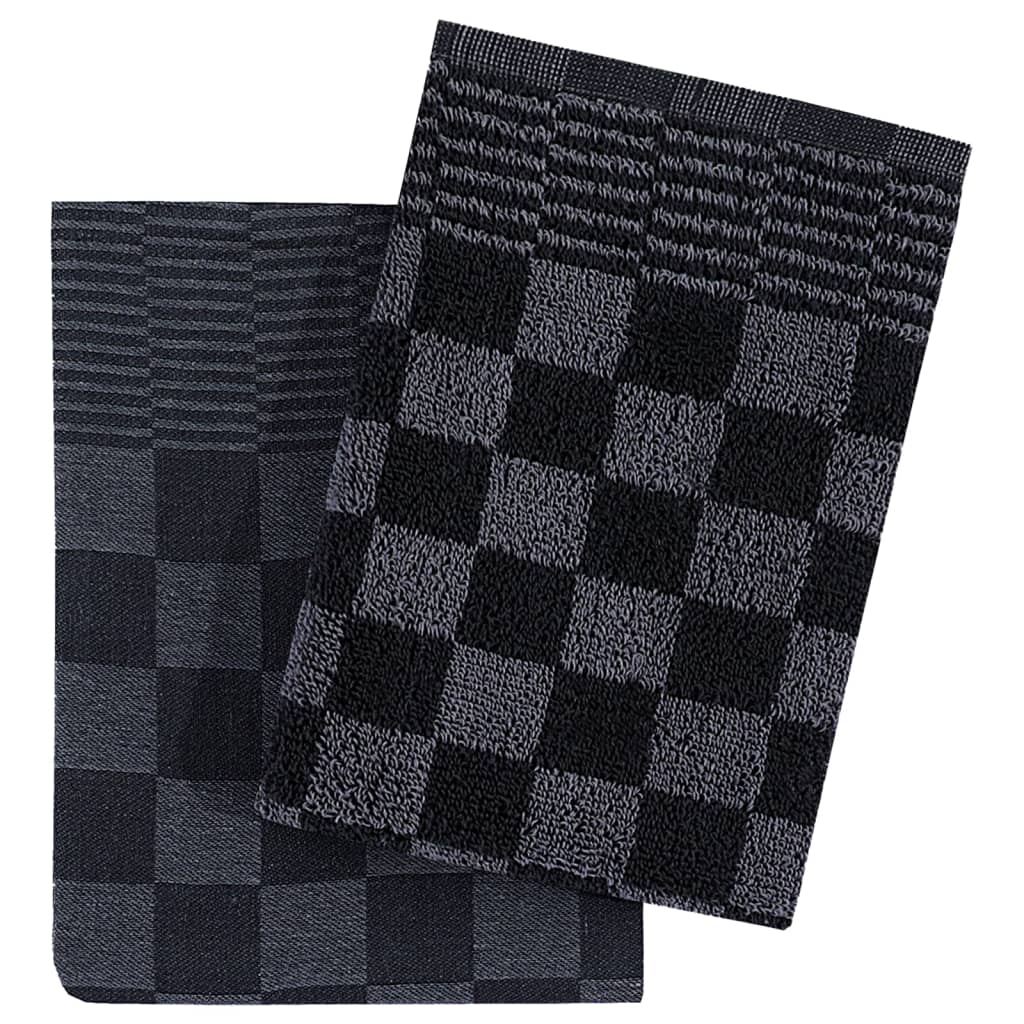 vidaXL 20 Piece Towel Set Black and Grey Cotton