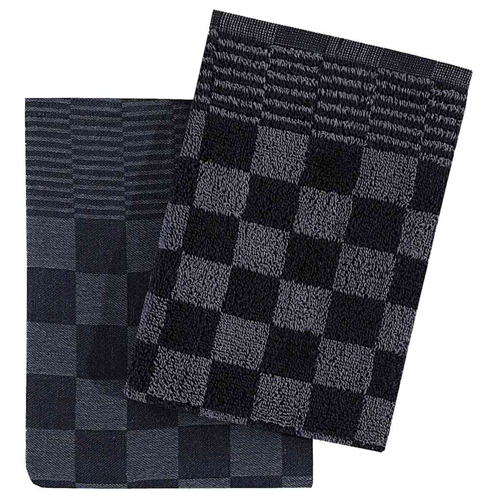 vidaXL 20 Piece Towel Set Black and Grey Cotton